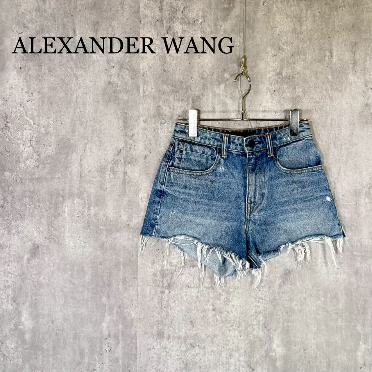 『ALEXANDER WANG』アレキサンダーワン(24)カットオフデニムショートパンツ ダメージ加工