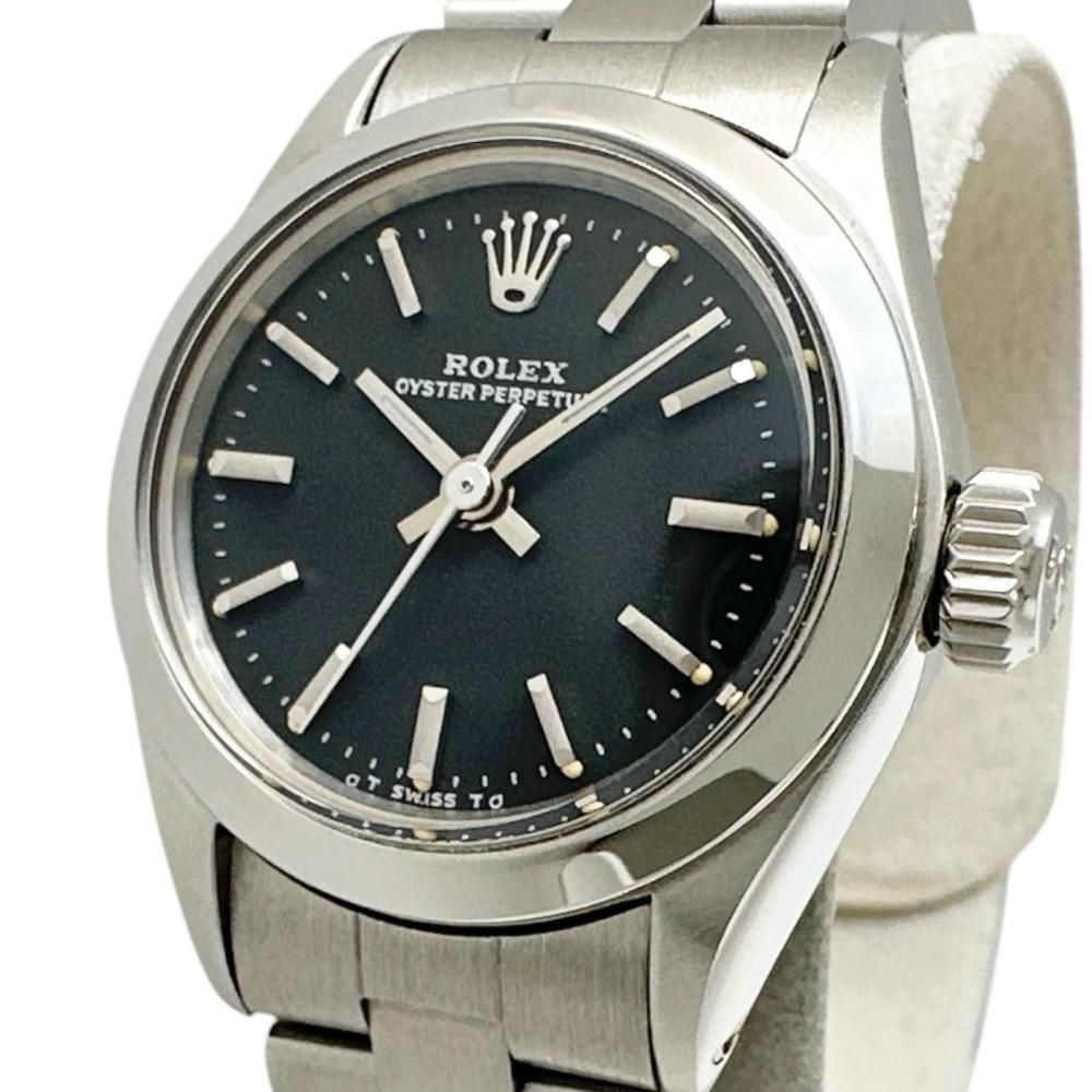 【ROLEX/ロレックス】6718 腕時計 ステンレススチール 自動巻き/オートマ 3番台（1971年） ブラック文字盤/シルバーベルト レディース 【中古】【真子質店】【BL】【ex】