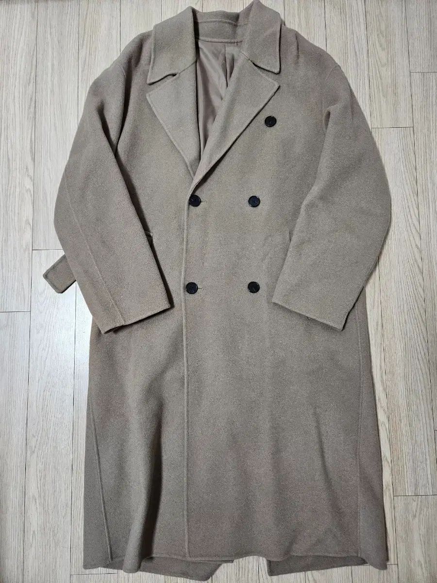 95 エイトセカンズ ハンドメイド カシミア ローブ ダブル コート ベージュ