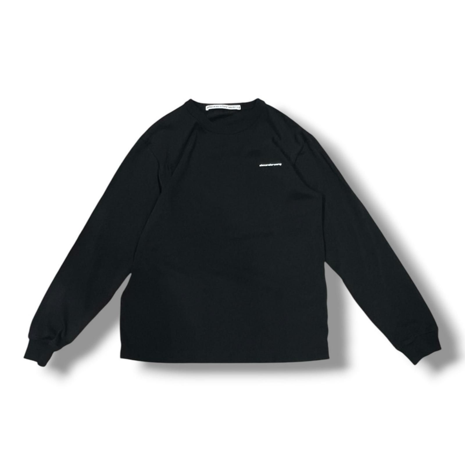 Alexander Wang Shrunken L/S Tee ロゴプリント長袖Tシャツ ロンT アレキサンダーワン UCC2221526 ブラック S （15306M）