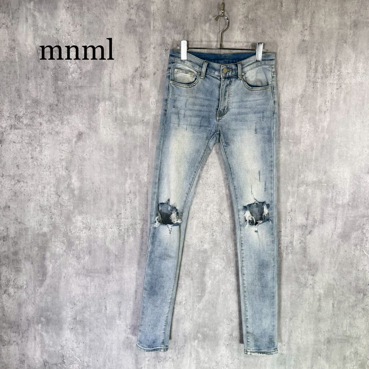 『mnml』ミニマル（28）デニムスキニーパンツ　ダメージ加工