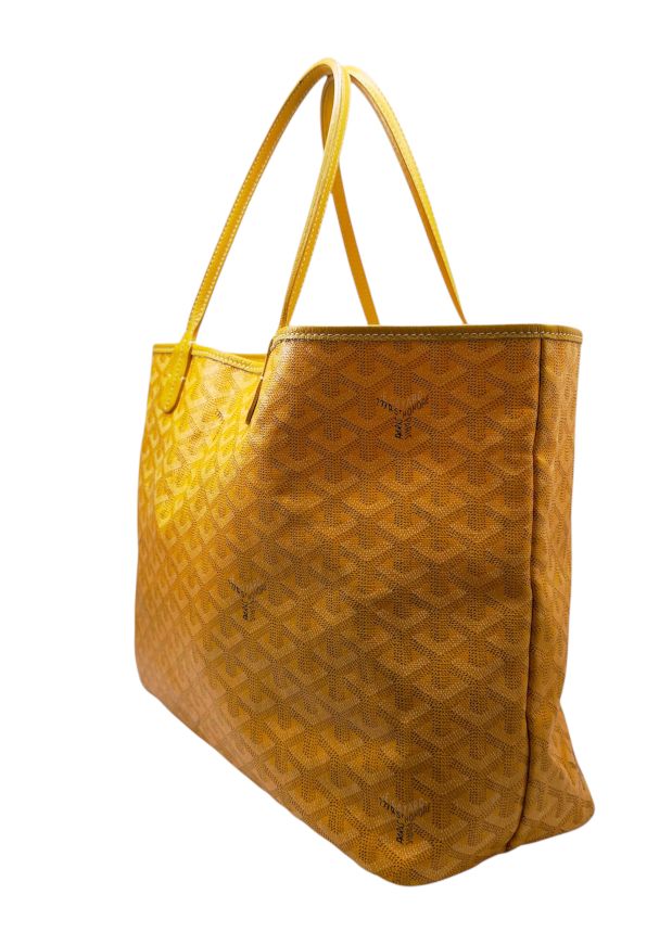【中古】GOYARD ゴヤール サンルイPM PVC イエロー トートバッグ ショルダーバッグ 肩掛け 鞄 メンズ レディース ユニセックス 黄 コーティングキャンバス レザー ポーチ付き 通勤 通学 【ブランドギャラリー東心斎橋店】