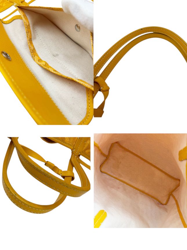 【中古】GOYARD ゴヤール サンルイPM PVC イエロー トートバッグ ショルダーバッグ 肩掛け 鞄 メンズ レディース ユニセックス 黄 コーティングキャンバス レザー ポーチ付き 通勤 通学 【ブランドギャラリー東心斎橋店】