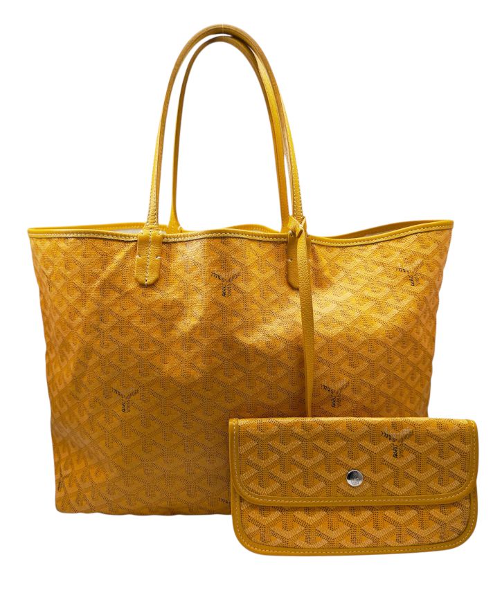 【中古】GOYARD ゴヤール サンルイPM PVC イエロー トートバッグ ショルダーバッグ 肩掛け 鞄 メンズ レディース ユニセックス 黄 コーティングキャンバス レザー ポーチ付き 通勤 通学 【ブランドギャラリー東心斎橋店】