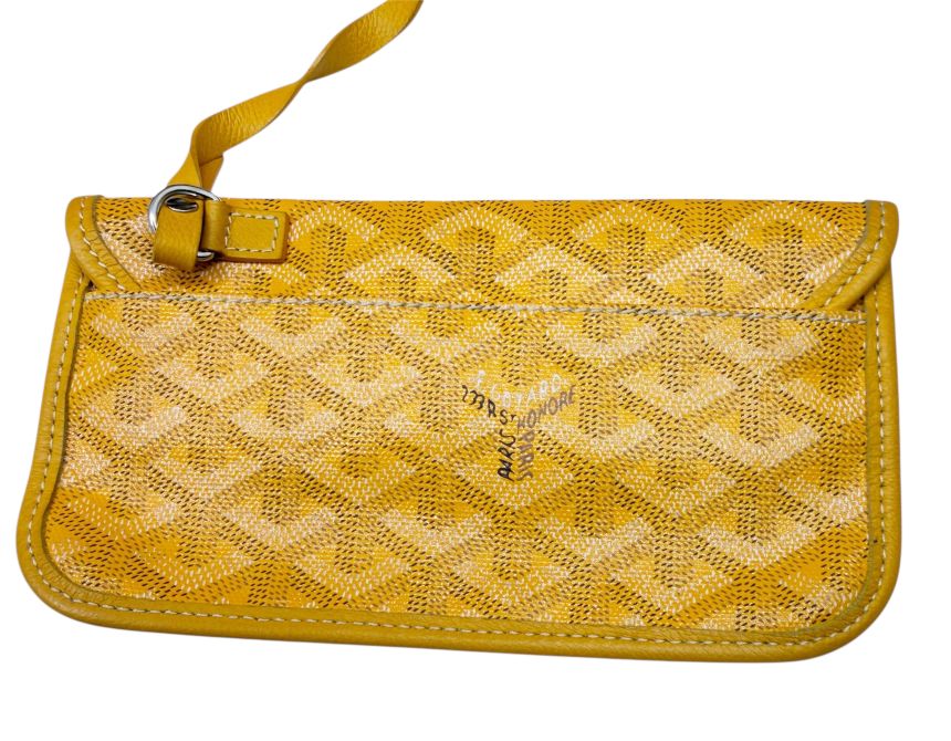 【中古】GOYARD ゴヤール サンルイPM PVC イエロー トートバッグ ショルダーバッグ 肩掛け 鞄 メンズ レディース ユニセックス 黄 コーティングキャンバス レザー ポーチ付き 通勤 通学 【ブランドギャラリー東心斎橋店】