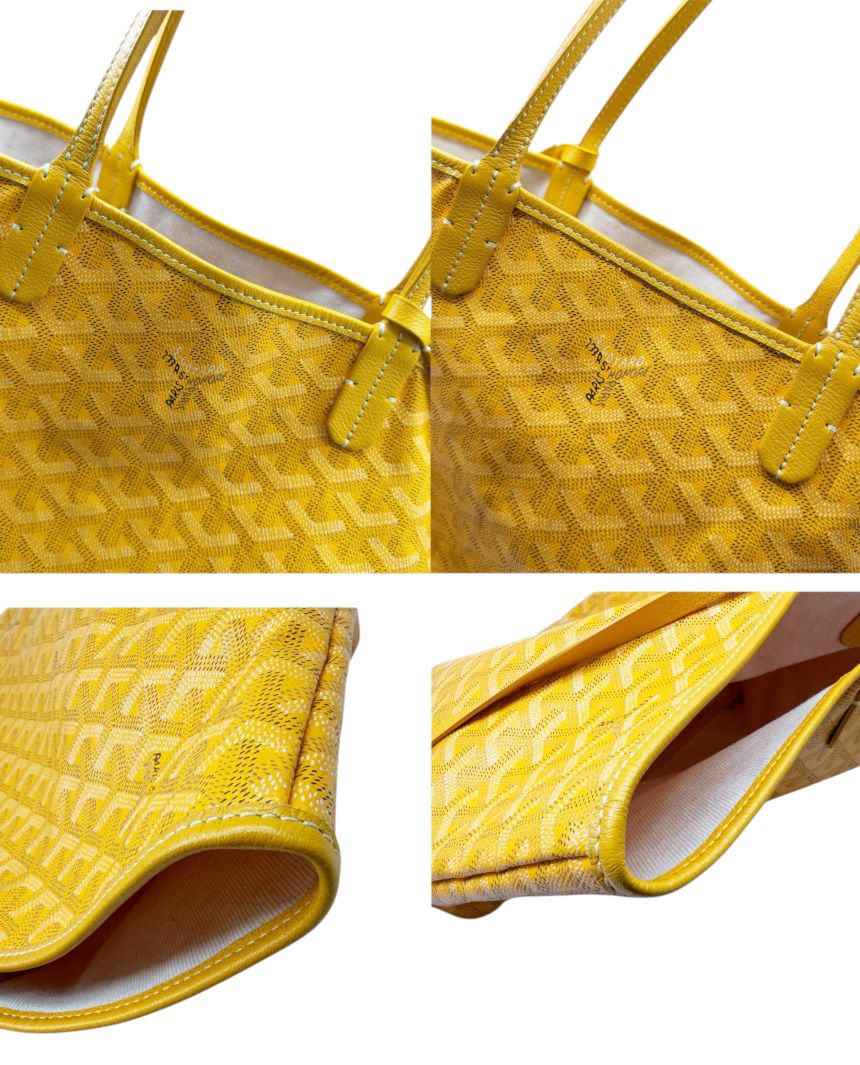 【中古】GOYARD ゴヤール サンルイPM PVC イエロー トートバッグ ショルダーバッグ 肩掛け 鞄 メンズ レディース ユニセックス 黄 コーティングキャンバス レザー ポーチ付き 通勤 通学 【ブランドギャラリー東心斎橋店】