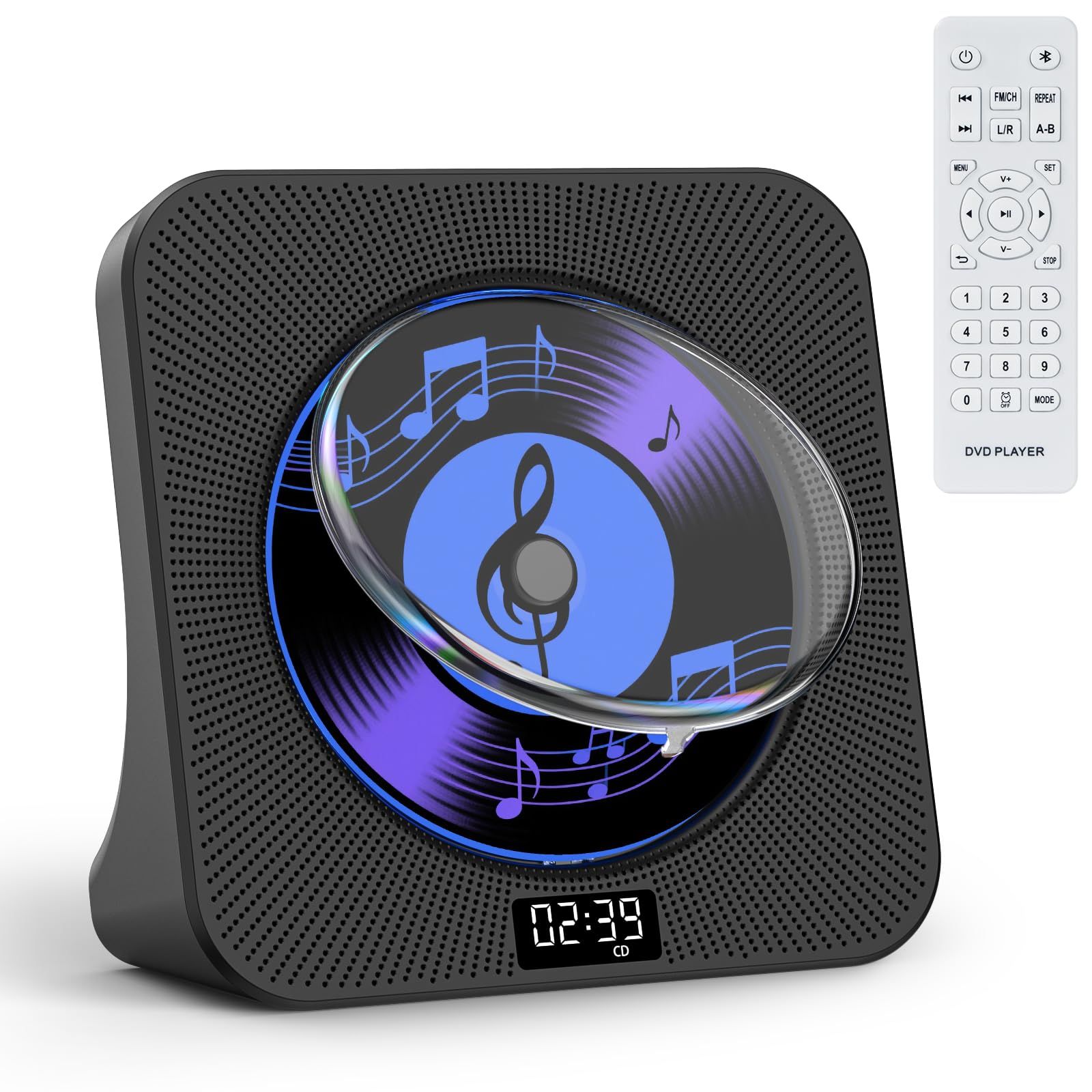 CDプレーヤー 卓上 充電可能 Bluetooth送受信対応 スピーカー内蔵 CDプレイヤー ポータブル USB再生 ワイドFMラジオ AUX入力 ラジカセ A-Bリピート 定時OFF機能 語学学習 音楽鑑賞 防災 PSE認証済み 日本語説明 6c5d0bd8