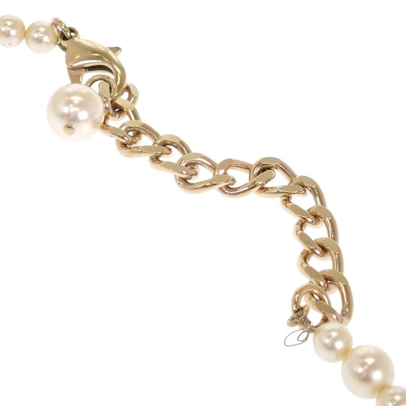 シャネル CHANEL CCパールロング ネックレス メタル フェイクパール ホワイト 白 ブラック 黒 ゴールド金具 レディース ペンダント 保存箱付属 上品 ココマーク【中古】【ABランク】