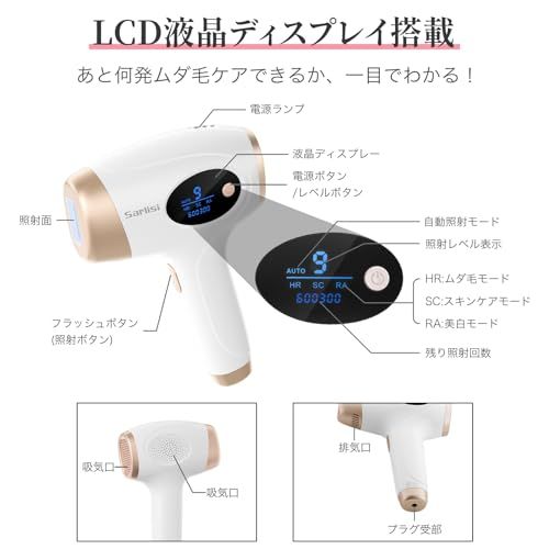 【新品】脱毛器 無痛脱毛 自動照射 60万発9段階 全身適用 vio対応 家庭用 男女兼用 ipl 光脱毛器 髭 だつもうき脱毛器 メンズ サーリシ 光美容器 White Ai01 c130e5dc