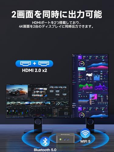 【新品】GMKtec ミニPC G3S【第12世代 Intel N95 初登場｜N97より高速】【8GB+256GB】 SSD 小型デスクトップ Windows11 Pro搭載 4コア/4スレッド 最大3.4GHz NVMe M.2 2280 b678bfef