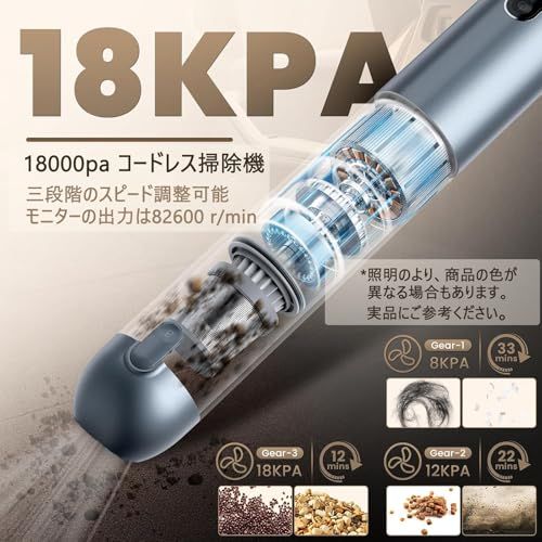 【新品】TEZILON 車用掃除機 ハンディクリーナー 多機能 ミニ掃除機 コードレス 車用 カークリーナー OLED画面付き 充電式 18000PA強力吸引力 LED照明 ハンディ掃除機 低騒音対策 小型クリーナー 真空機能対応 コンパクト 2b7007aa