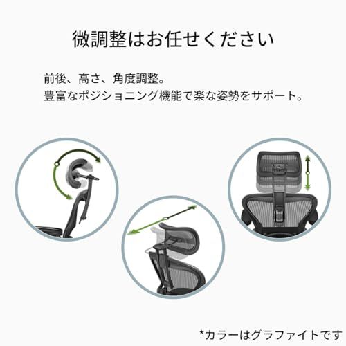 【新品】Atlas アーロンチェア ヘッドレスト ミネラル（リマスタード）日本正規代理店 ３年保証 後付け ハーマンミラー アトラス メッシュタイプ 傾き 高さ 前後 調整可能 首 アメリカ製 (ミネラル（リマスタード）) c8eb277e