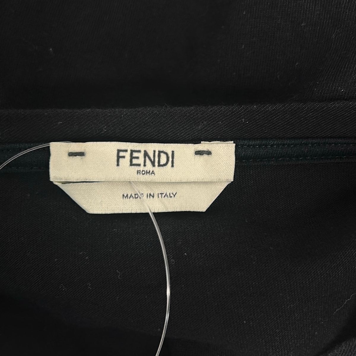 FENDI(フェンディ) 半袖カットソー サイズS レディース美品 - 黒×ブラウン クルーネック/ショート丈 FENDI(フェンディ) 半袖カットソー サイズS レディース美品 - 黒×ブラウン クルーネック/ショート丈