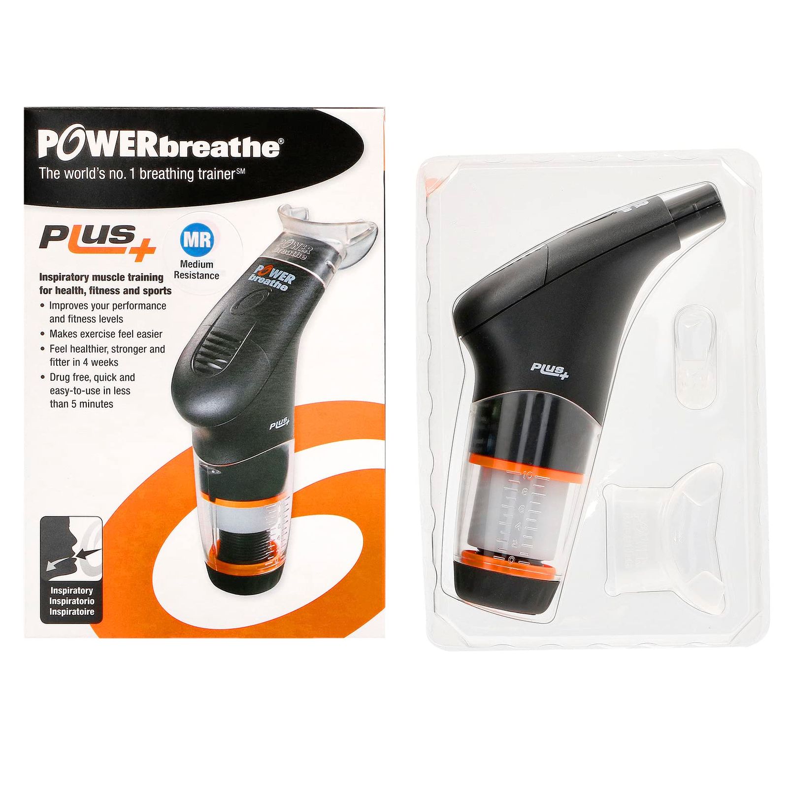 【新品】パワーブリーズ POWERbreathe PLUS 呼吸筋トレーニング器具 パワーブリーズプラス Medium Resistance 重負荷 ブラック BLACK [並行輸入品] bd9195d8
