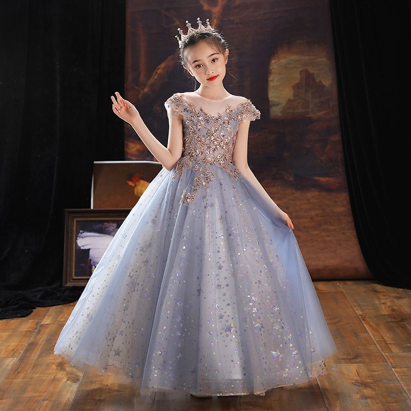 新品 ピアノ 発表会 ロングドレス 子供ドレス キラキラ 女の子 フォーマル 結婚式 卒業式 パーティー 結婚式 お誕生日 写真 プレゼント ジュニア ドレス お姫様 姫系 子供服 卒業式 #bosxm