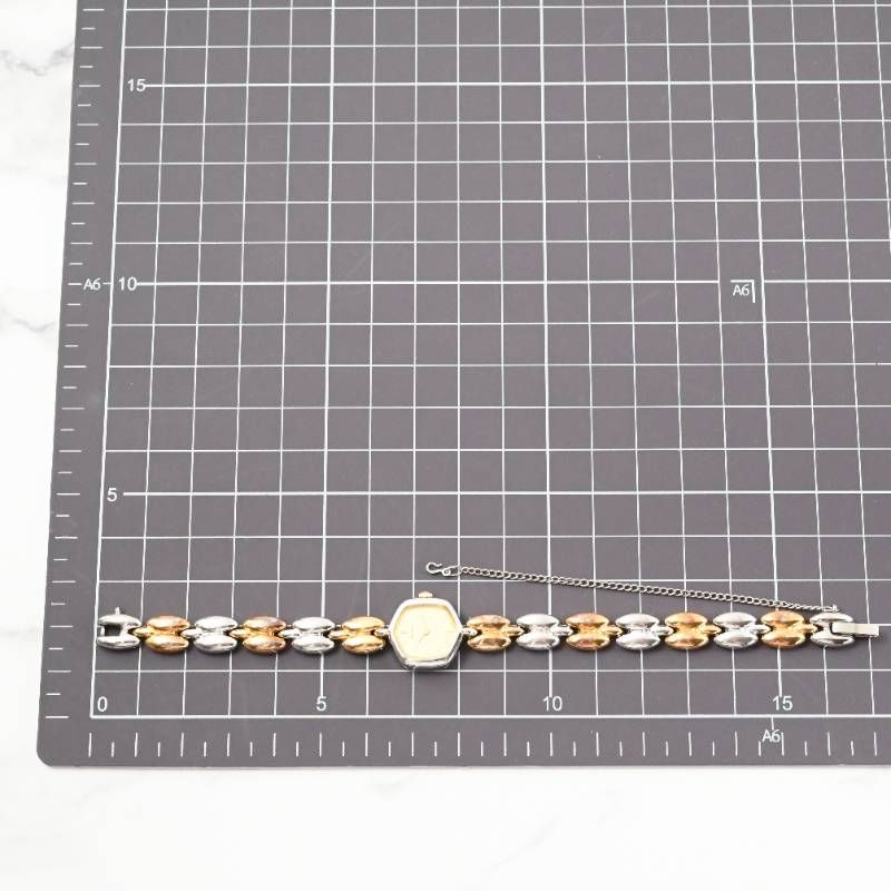 SEIKO セイコー 1E20-0790 レディース ヴィンテージ 六角形 ヘキサゴン ケース シャンパン文字盤 オーバルリンクブレス ツートン 日本製 稼働品 電池交換済
