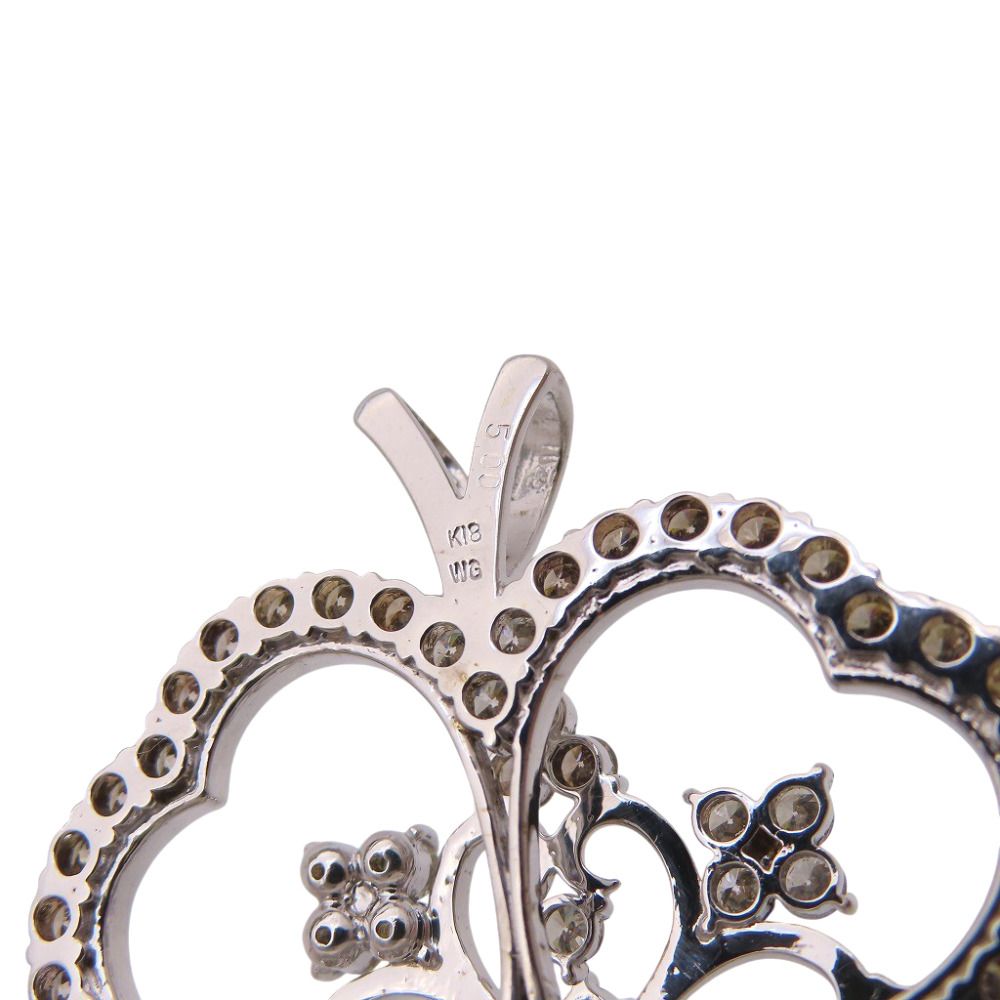 美品 K18WG ダイヤ5.00ct スイング ペンダント トップ ホワイトゴールド/ダイヤモンド ジュエリー 17.8g ネックレス トップ 0061【中古】