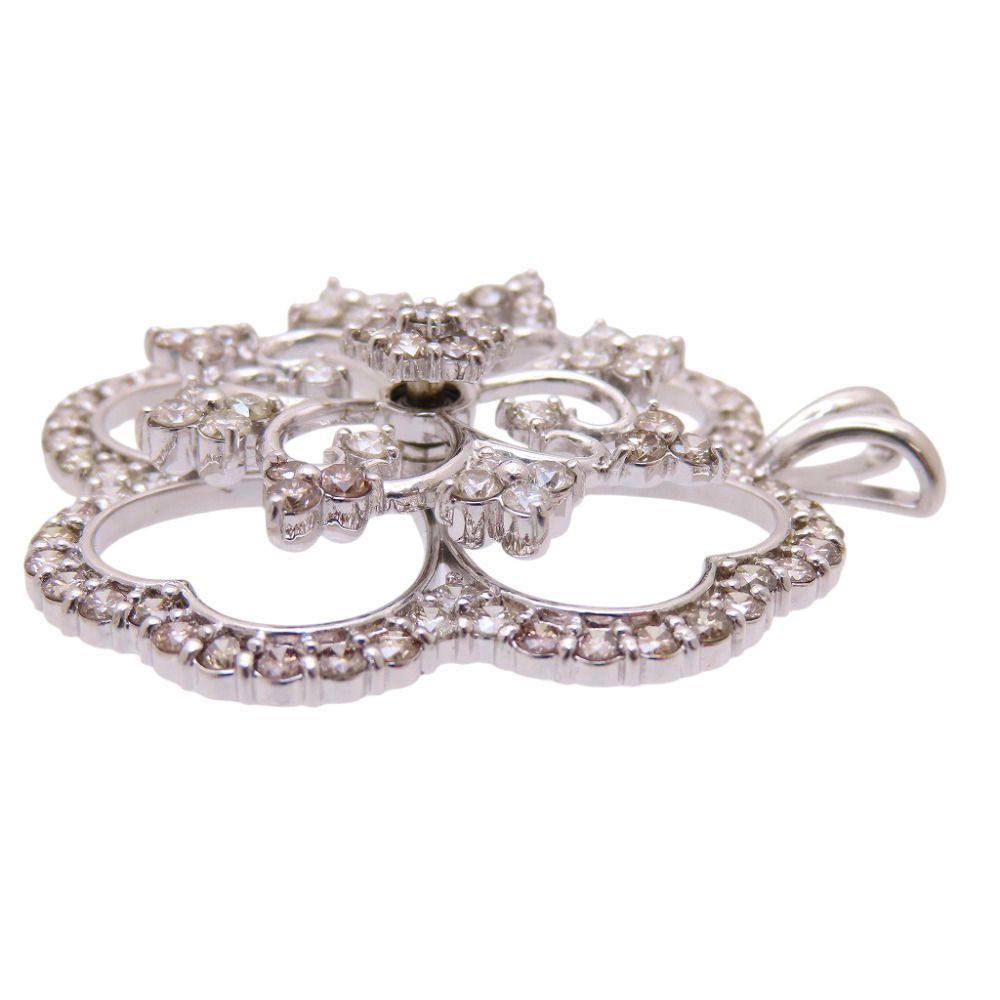 美品 K18WG ダイヤ5.00ct スイング ペンダント トップ ホワイトゴールド/ダイヤモンド ジュエリー 17.8g ネックレス トップ 0061【中古】