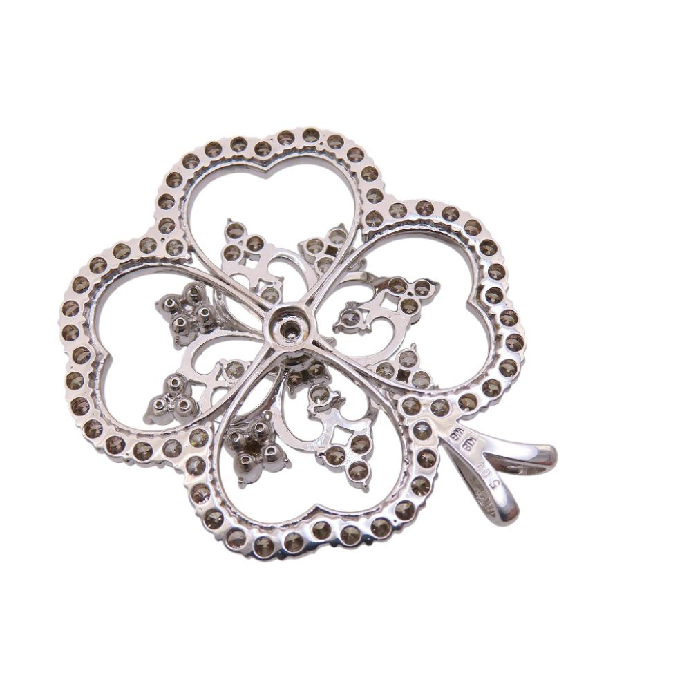 美品 K18WG ダイヤ5.00ct スイング ペンダント トップ ホワイトゴールド/ダイヤモンド ジュエリー 17.8g ネックレス トップ 0061【中古】