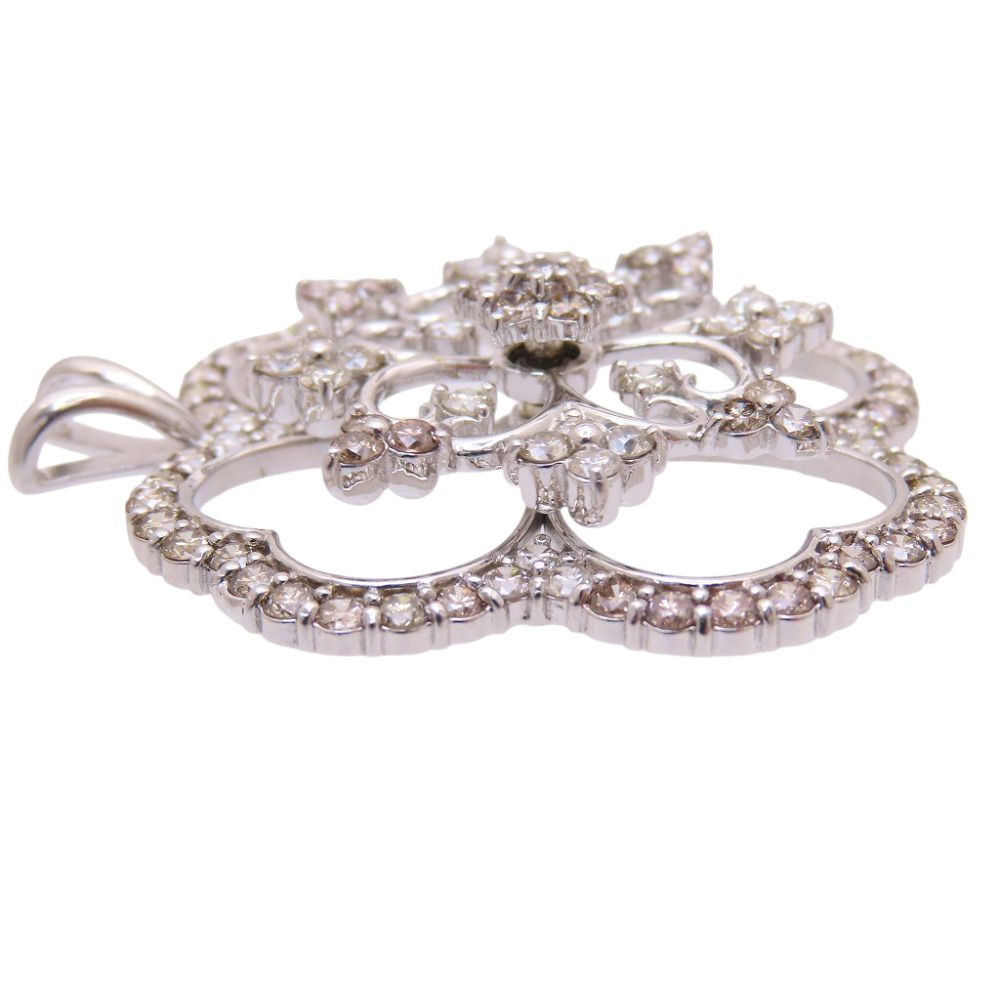 美品 K18WG ダイヤ5.00ct スイング ペンダント トップ ホワイトゴールド/ダイヤモンド ジュエリー 17.8g ネックレス トップ 0061【中古】
