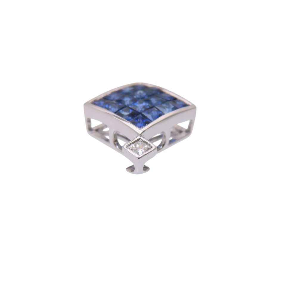 美品 サファイア1.29ct / D0.05ct K18WG ペンダント トップ ホワイトゴールド ダイヤモンド ネックレス トップ ジュエリー 0060【中古】 レディース 美品 サファイア1.29ct / D0.05ct K18WG ペンダント トップ ホワイトゴールド ダイヤモンド ネックレス トップ ジュエリー 0060【中古】 レディース