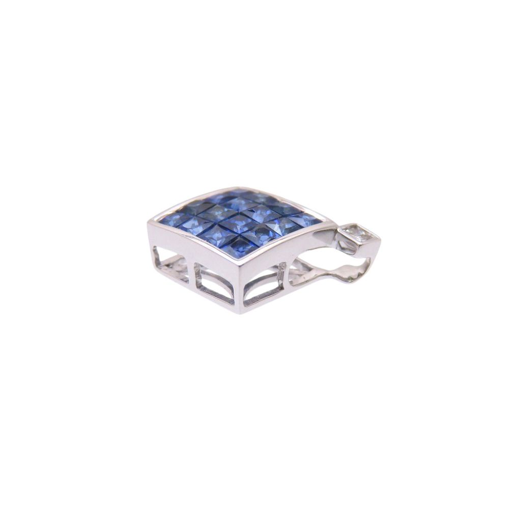 美品 サファイア1.29ct / D0.05ct K18WG ペンダント トップ ホワイトゴールド ダイヤモンド ネックレス トップ ジュエリー 0060【中古】 レディース 美品 サファイア1.29ct / D0.05ct K18WG ペンダント トップ ホワイトゴールド ダイヤモンド ネックレス トップ ジュエリー 0060【中古】 レディース
