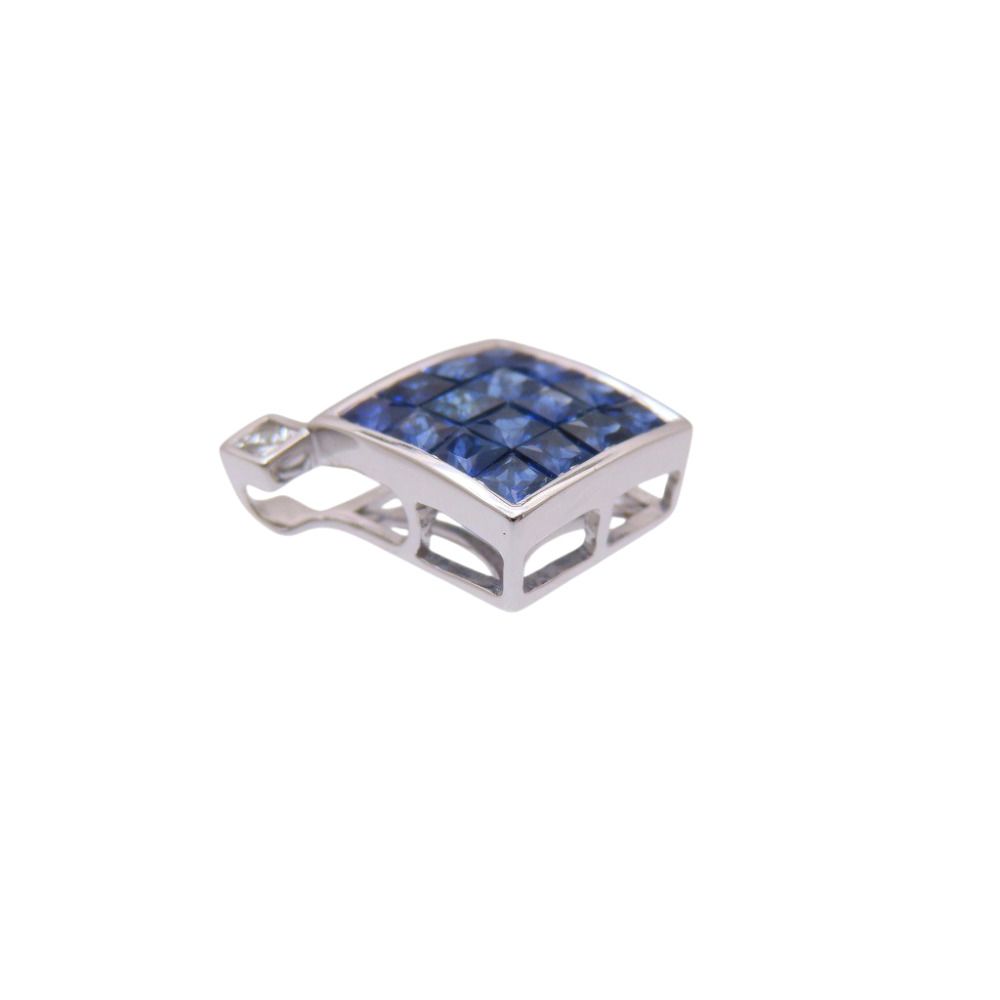 美品 サファイア1.29ct / D0.05ct K18WG ペンダント トップ ホワイトゴールド ダイヤモンド ネックレス トップ ジュエリー 0060【中古】 レディース 美品 サファイア1.29ct / D0.05ct K18WG ペンダント トップ ホワイトゴールド ダイヤモンド ネックレス トップ ジュエリー 0060【中古】 レディース