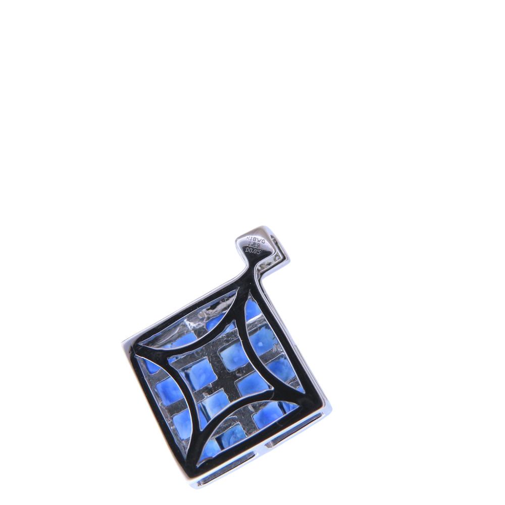 美品 サファイア1.29ct / D0.05ct K18WG ペンダント トップ ホワイトゴールド ダイヤモンド ネックレス トップ ジュエリー 0060【中古】 レディース 美品 サファイア1.29ct / D0.05ct K18WG ペンダント トップ ホワイトゴールド ダイヤモンド ネックレス トップ ジュエリー 0060【中古】 レディース