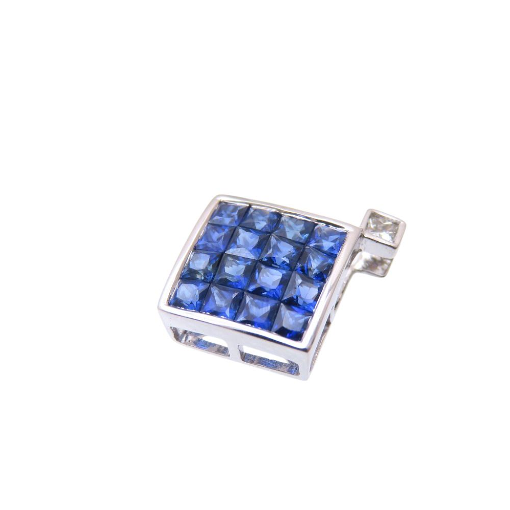 美品 サファイア1.29ct / D0.05ct K18WG ペンダント トップ ホワイトゴールド ダイヤモンド ネックレス トップ ジュエリー 0060【中古】 レディース 美品 サファイア1.29ct / D0.05ct K18WG ペンダント トップ ホワイトゴールド ダイヤモンド ネックレス トップ ジュエリー 0060【中古】 レディース
