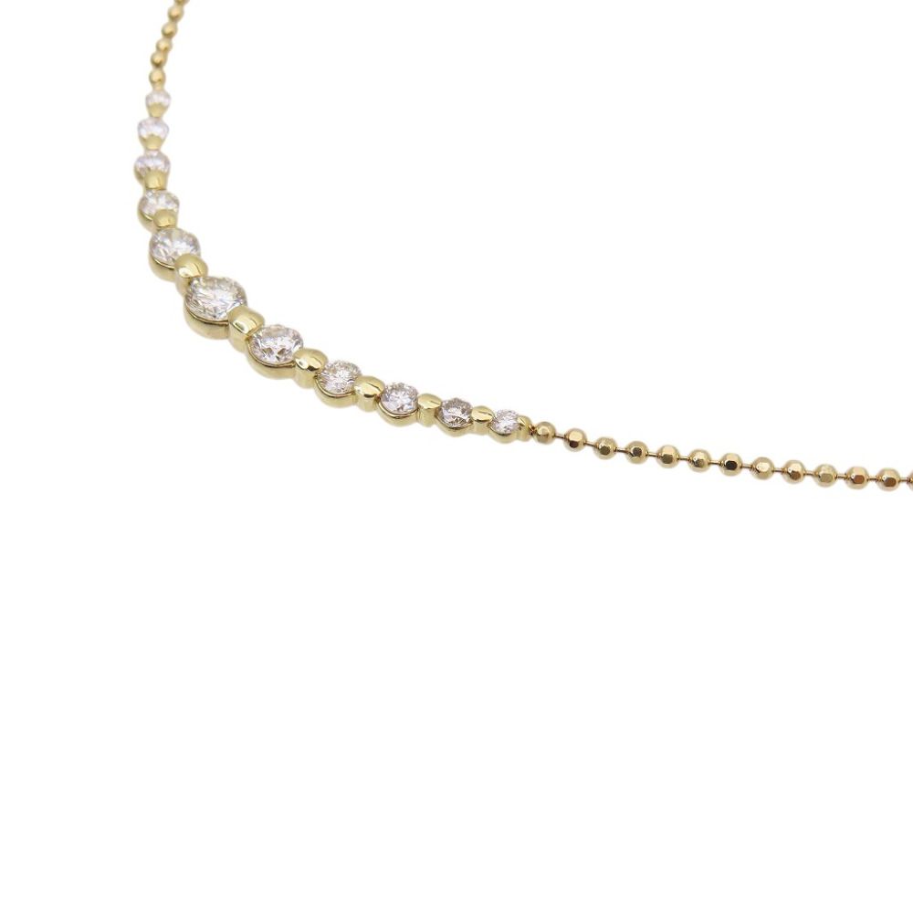 新品同様 K18YG ダイヤ1.00ct ネックレス イエローゴールド ダイヤモンド 5.2g ジュエリー 0072【中古】 新品同様 K18YG ダイヤ1.00ct ネックレス イエローゴールド ダイヤモンド 5.2g ジュエリー 0072【中古】