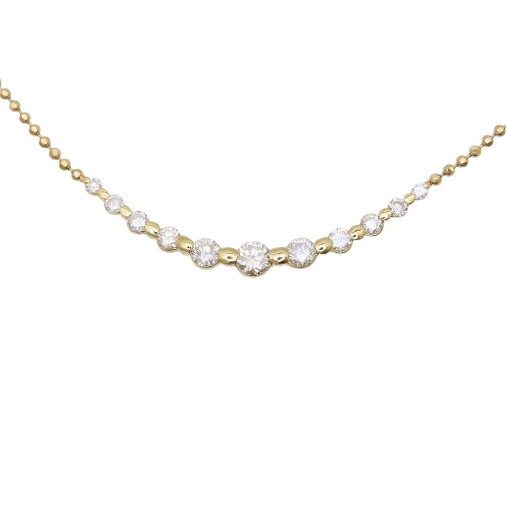 新品同様 K18YG ダイヤ1.00ct ネックレス イエローゴールド ダイヤモンド 5.2g ジュエリー 0072【中古】