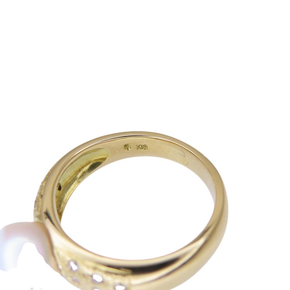 新品同様 アコヤ真珠8.1mm ダイヤ0.16ct K18YG 11号 リング 指輪 イエローゴールド アコヤ養殖真珠 ダイヤモンド 6.0g パール ジュエリー 0067【中古】 新品同様 アコヤ真珠8.1mm ダイヤ0.16ct K18YG 11号 リング 指輪 イエローゴールド アコヤ養殖真珠 ダイヤモンド 6.0g パール ジュエリー 0067【中古】