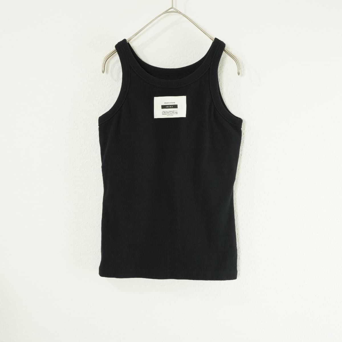 AMERI アメリ DOUBLE TAG TANK TOP ダブル タグ タンクトップ パット付き ブラトップ トップス 黒