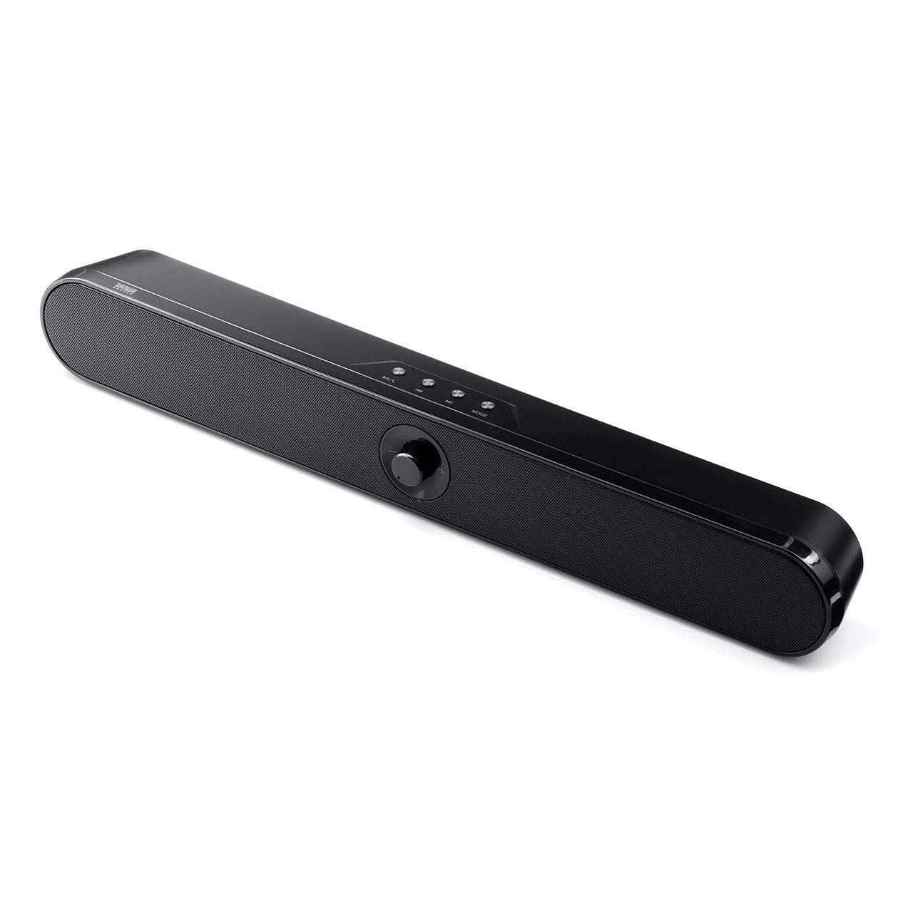 サンワダイレクト サウンドバー 幅45cm 20W Bluetooth/有線 3.5mm / microSD・USBメモリ 充電式 パッシブラジエーター搭載 PCスピーカー 1個 400-SP092mi bb22cb0e