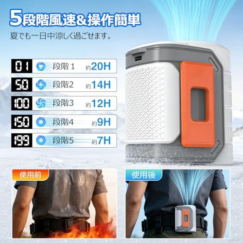 腰掛け扇風機【2026 新登場 10000mAh大容量・1台4役】ベルトファン 199段階風力調節 超強風 腰掛け/首掛け/手持ち/卓上 携帯扇風機 腰掛けファン 冷却ファン 超高速モーター Type-C充電式 20時間持続 LED表示 SO 6fcce67e 腰掛け扇風機【2026 新登場 10000mAh大容量・1台4役】ベルトファン 199段階風力調節 超強風 腰掛け/首掛け/手持ち/卓上 携帯扇風機 腰掛けファン 冷却ファン 超高速モーター Type-C充電式 20時間持続 LED表示 SO 6fcce67e