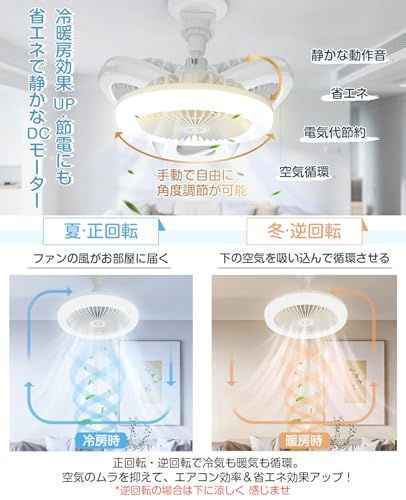 【正逆回転対応・改良モデル】Torega シーリングファンライト LED ファン付き照明 天井扇風機 24W 2000lm E26口金 DCモーター 無段階調光調色 三段階風量調節 壁スイッチ メモリ機能搭載 リモコン付 タイマー 角度調整可 411e09e7