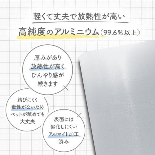 (Pets Family)ペッツファミリー アルミプレート 冷却マット ひんやり 涼しい 犬 猫 暑さ対策 夏 冷感 クール ペットベッド 熱中症対策 (Mサイズ)mi 1fbb2b7b