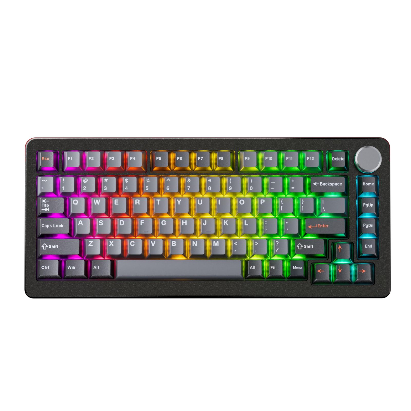 DrunkDeer A75 Pro 磁気スイッチキーボード ラピッドトリガー メカニカルゲーミングキーボード 調節可能なアクチュエーションホールスイッチ RGB PBT キーキャップ コンパクト T [CHERRY-PBT-BLACK GRAY ORANGE]