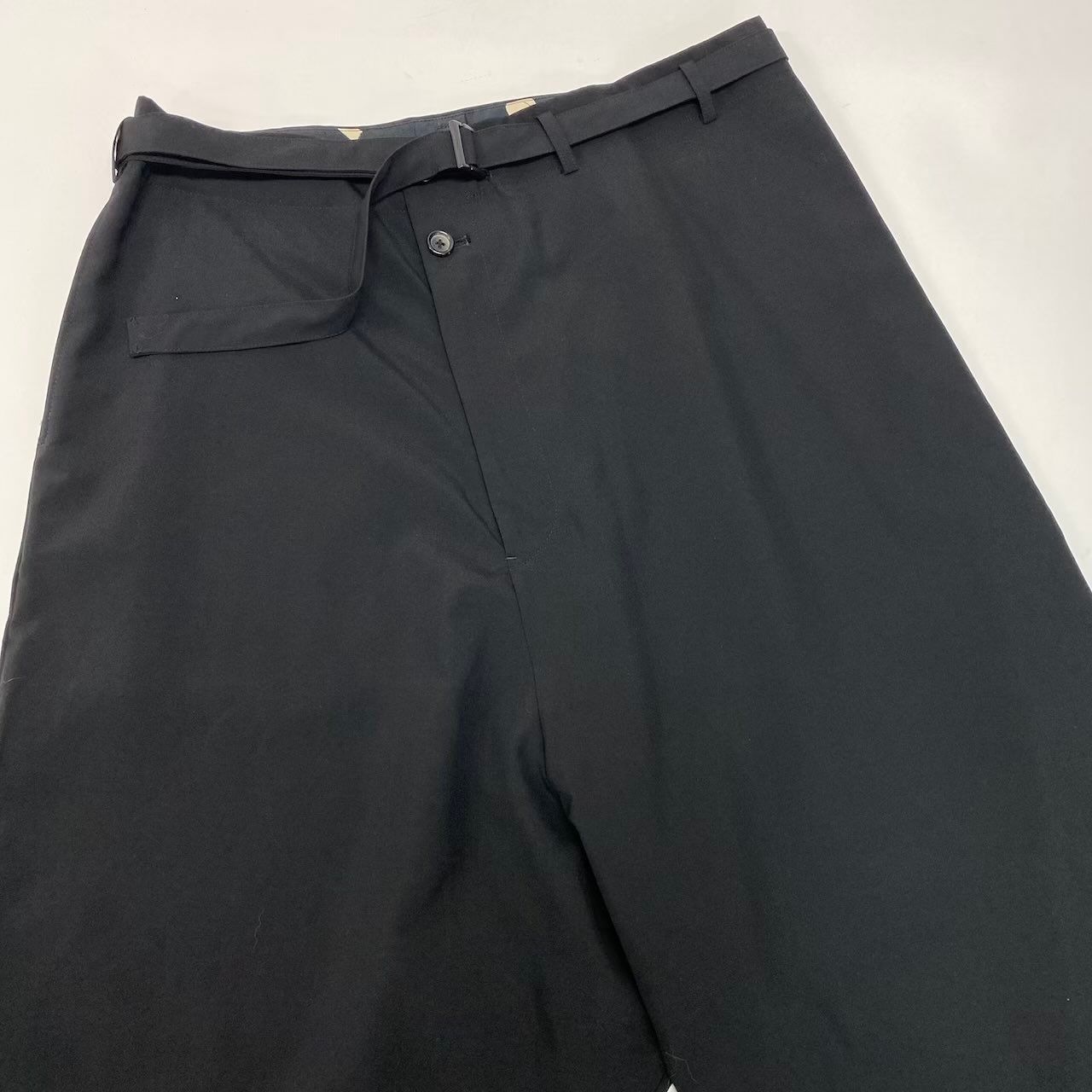 83e12 【美品】Y’s ワイズ サルエルパンツ 変形パンツ ウールボトム 日本製 MD-P05-100 1サイズ ブラック ウール100％ メンズ 男性用u02t