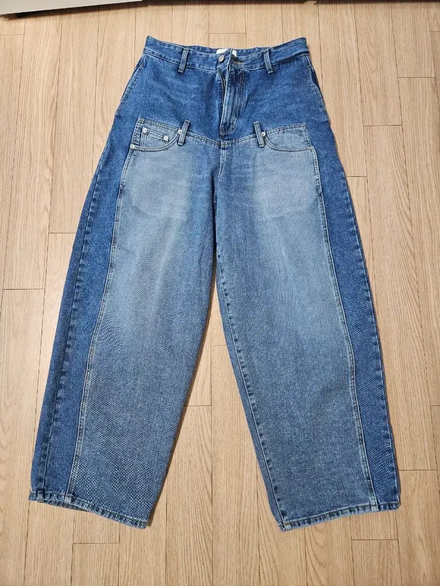IEY ダブル オーバーサイズ ワイド デニム ミディアム Indigo