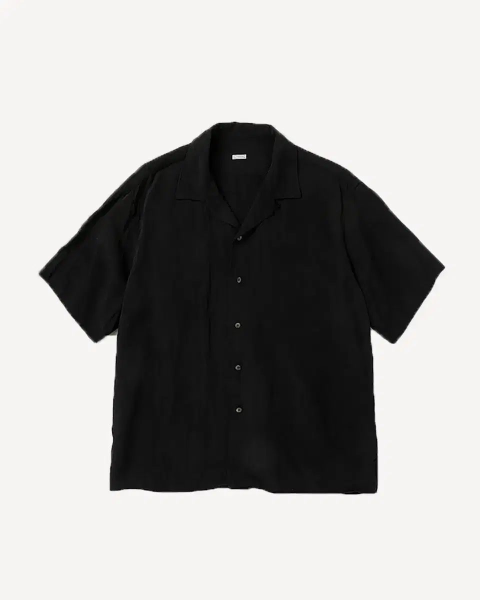 2 a presse 26ss ヴィンテージ シルク リネン オープンカラー シャツ ブラック