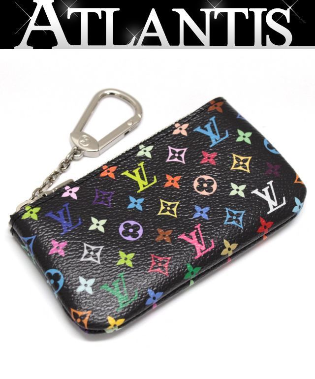 Louis Vuitton ルイヴィトン ポシェットクレ キーリング付きコインケース マルチカラー 黒 M13664 CT5204 【74701】