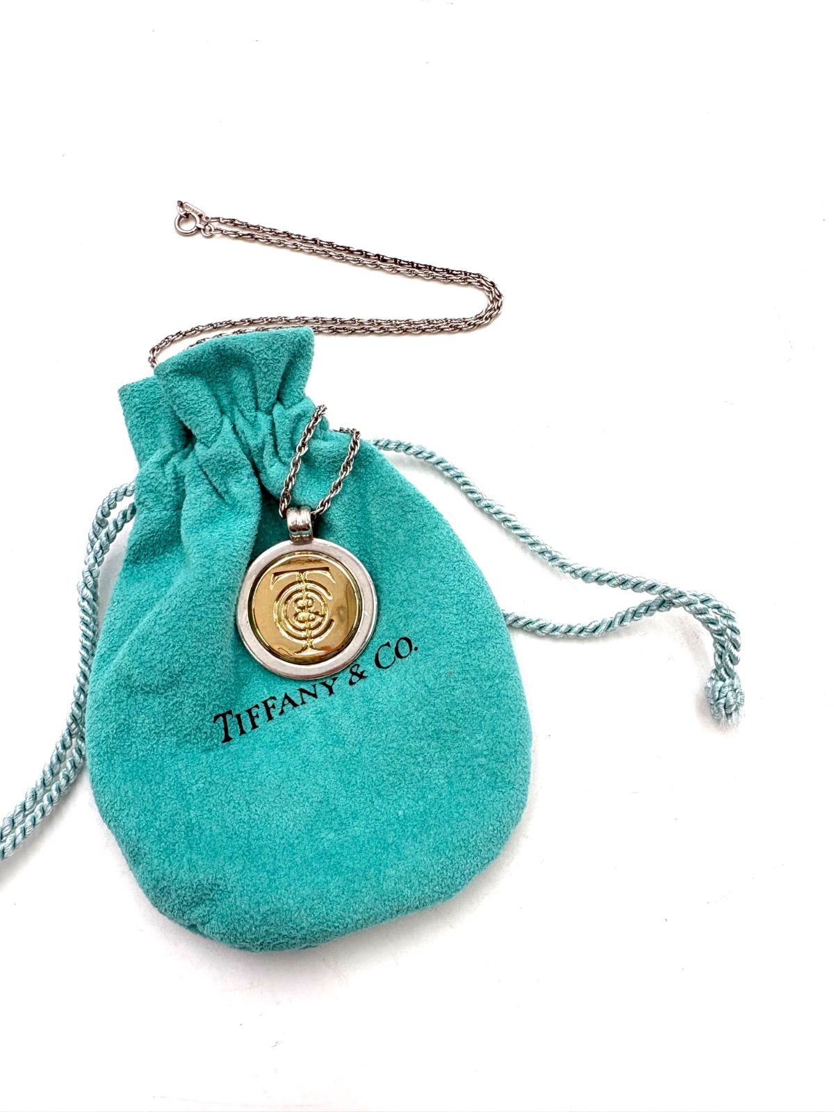 TIFFANY&Co. ティファニー ヴィンテージ コイン ネックレス シルバー925 K18 ペンダント チョーカー シルバー ゴールド