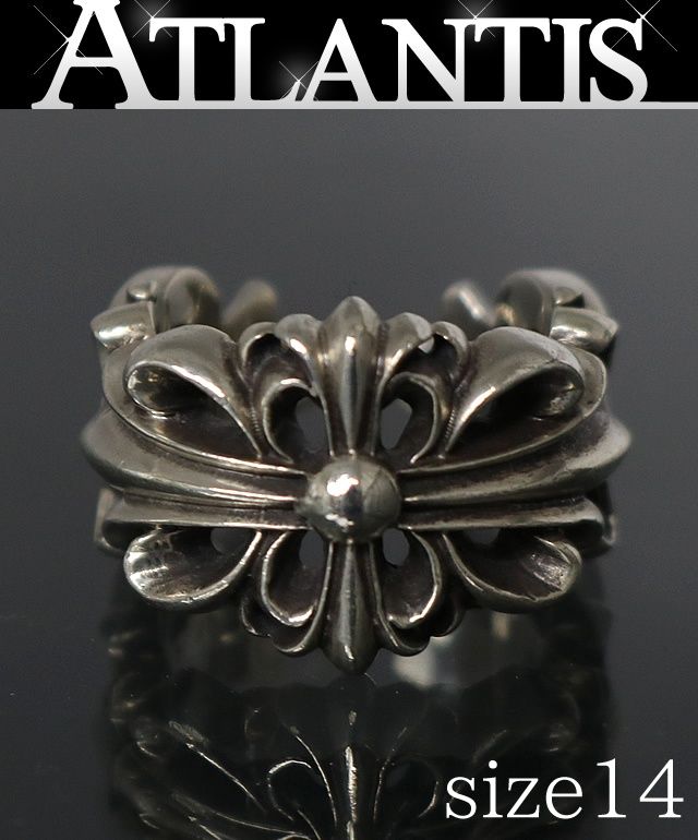 CHROME HEARTS 銀座店 クロムハーツ ダブルフローラルクロス リング 指輪 メンズ シルバー SV925 約14号 103260