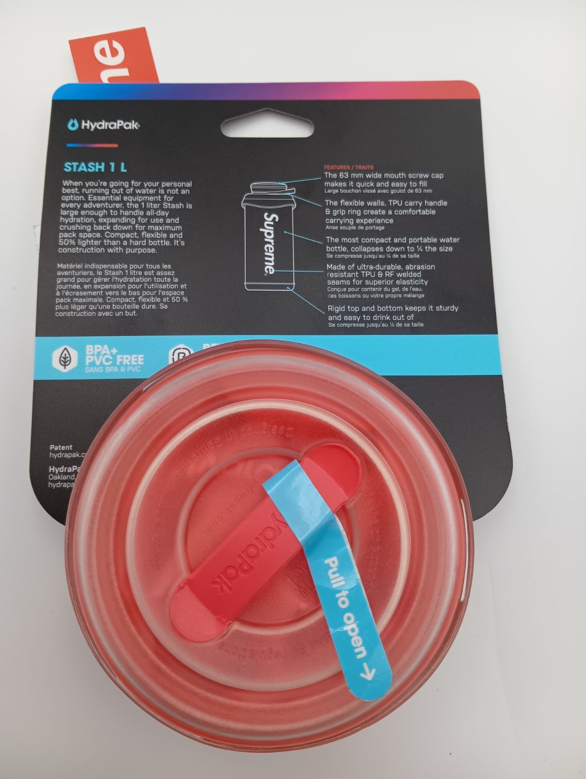 新品タグ付 Supreme HydraPak Stash 1L Flexible Bottle Red - メルカリ