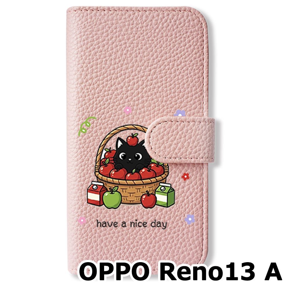 新品未使用】 OPPO Reno13 A 手帳型スマホ ケース カバー (色：サクラ
