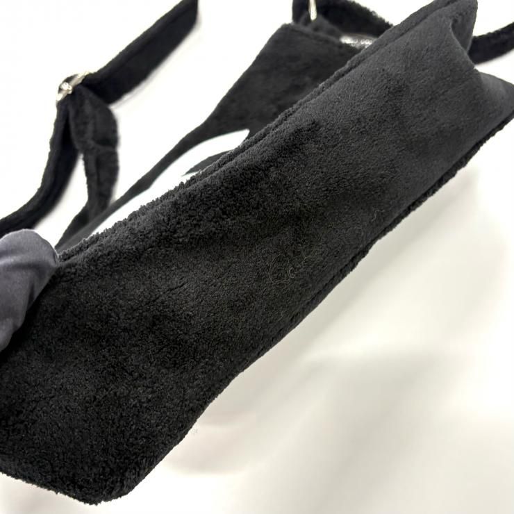 CHANEL ノベルティ ココマーク ショルダーバッグ パイル地 ブラック 鑑定済み 正規品 シャネル CHANEL ノベルティ ココマーク ショルダーバッグ パイル地 ブラック