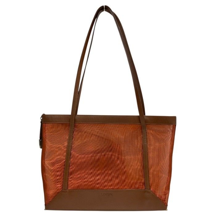 LOEWE/ロエベ/ポーチ付き/メッシュ/トートバッグ/オレンジ×ブラウン/イタリア製/レディース/FB4163