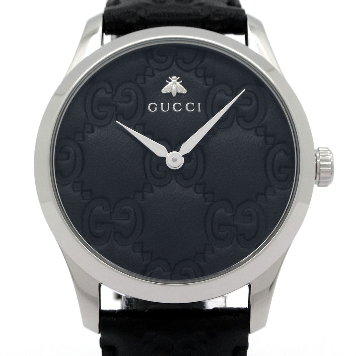 GUCCI(グッチ) 腕時計美品  Gタイムレス YA1264031A/126.4 メンズ シマライン/SS 黒