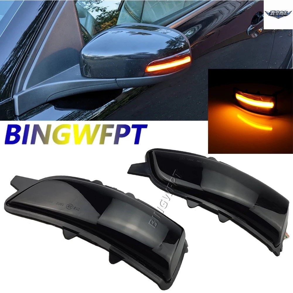 左右ペアのサイドミラーシーケンシャルウインカーインジケーターライト VOLVO S60 2005-2009 S80 2007-2013 LEDダイナミックターンシグナル